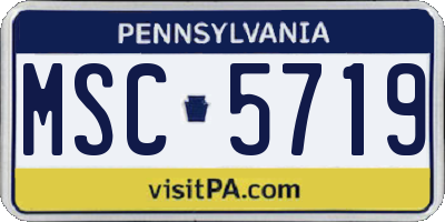 PA license plate MSC5719