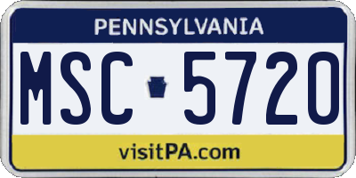 PA license plate MSC5720
