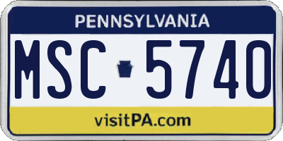 PA license plate MSC5740