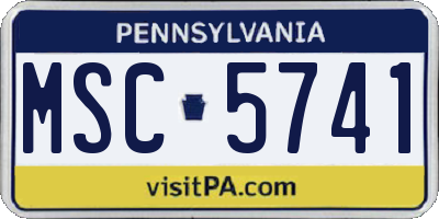 PA license plate MSC5741