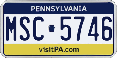 PA license plate MSC5746