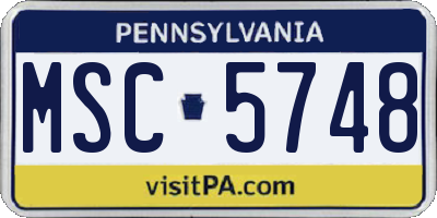 PA license plate MSC5748