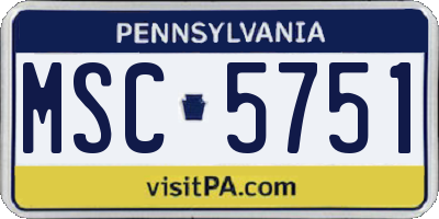 PA license plate MSC5751