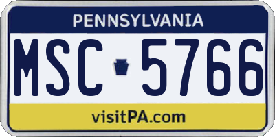 PA license plate MSC5766