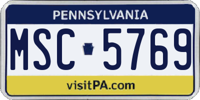 PA license plate MSC5769