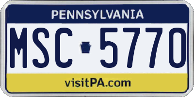 PA license plate MSC5770