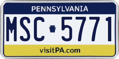 PA license plate MSC5771
