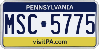 PA license plate MSC5775