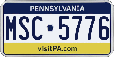 PA license plate MSC5776