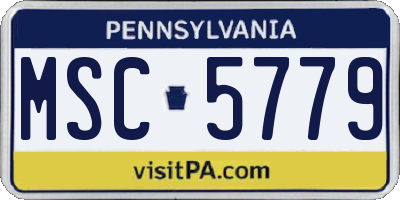 PA license plate MSC5779