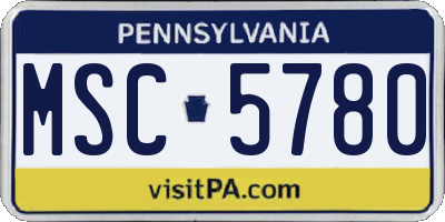 PA license plate MSC5780