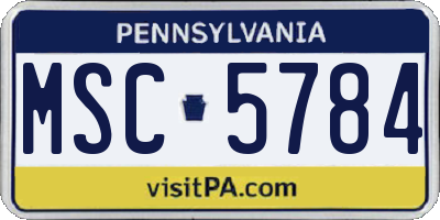 PA license plate MSC5784