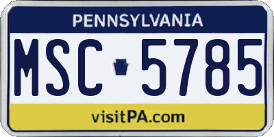 PA license plate MSC5785