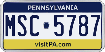 PA license plate MSC5787