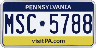 PA license plate MSC5788