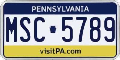PA license plate MSC5789