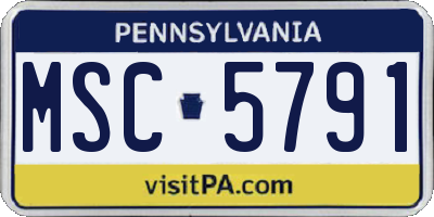 PA license plate MSC5791