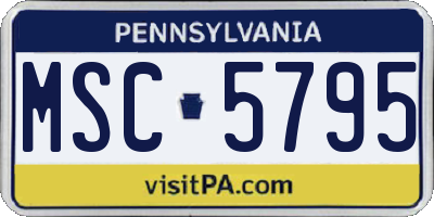 PA license plate MSC5795