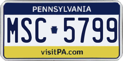 PA license plate MSC5799