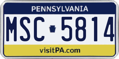 PA license plate MSC5814