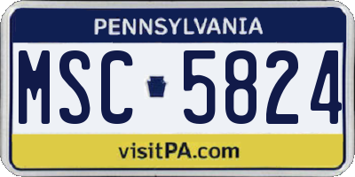 PA license plate MSC5824