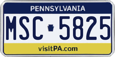 PA license plate MSC5825