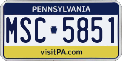 PA license plate MSC5851