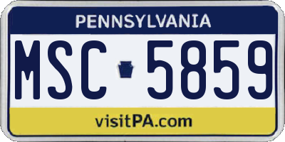 PA license plate MSC5859