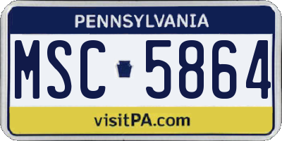 PA license plate MSC5864
