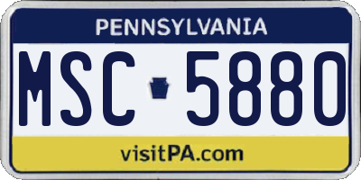 PA license plate MSC5880
