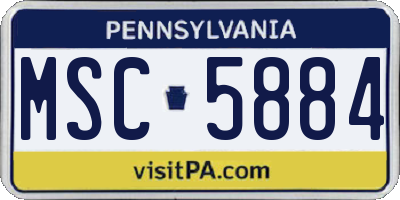 PA license plate MSC5884