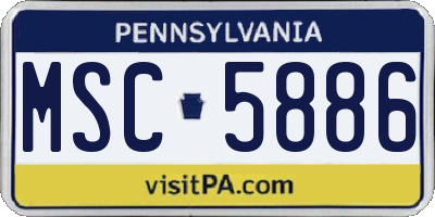 PA license plate MSC5886
