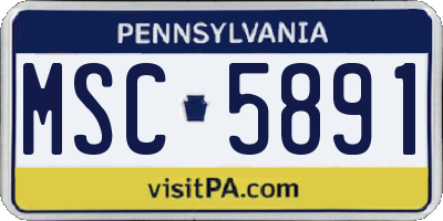 PA license plate MSC5891