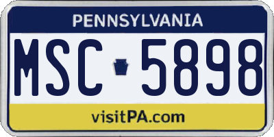 PA license plate MSC5898