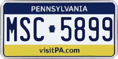 PA license plate MSC5899