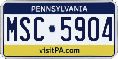 PA license plate MSC5904
