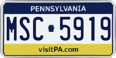 PA license plate MSC5919