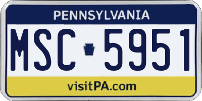 PA license plate MSC5951