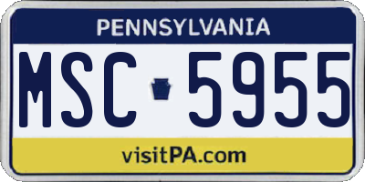 PA license plate MSC5955