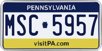 PA license plate MSC5957