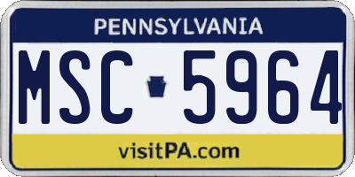PA license plate MSC5964