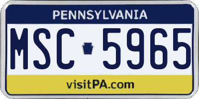 PA license plate MSC5965