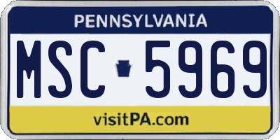 PA license plate MSC5969