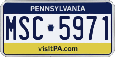 PA license plate MSC5971