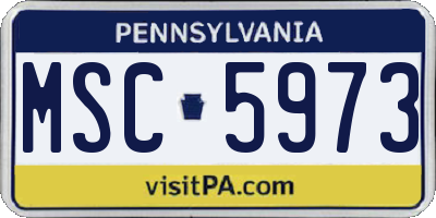 PA license plate MSC5973