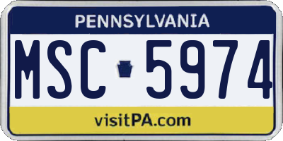 PA license plate MSC5974