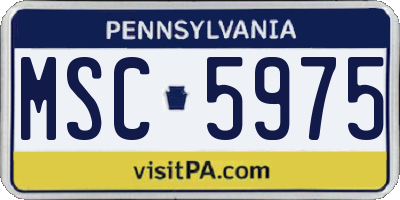 PA license plate MSC5975