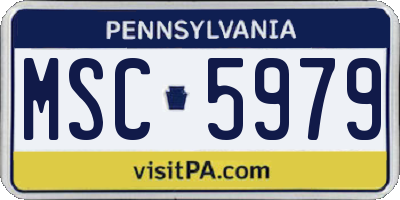 PA license plate MSC5979