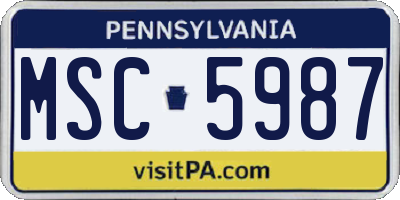 PA license plate MSC5987