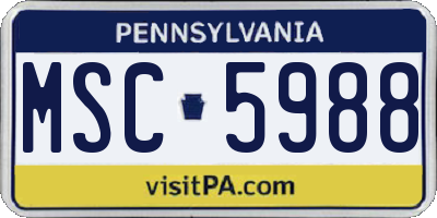 PA license plate MSC5988